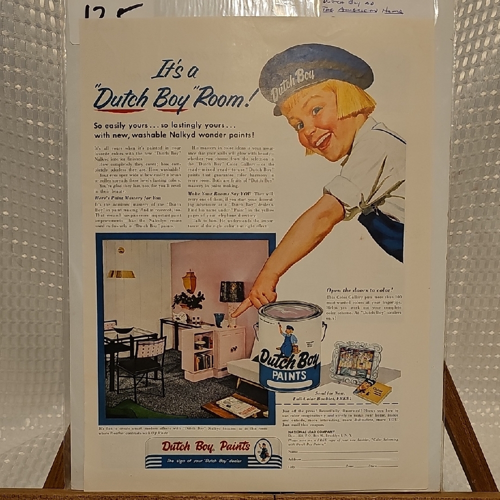 Vintage Dutch Boy Paints Advertisement 1955
